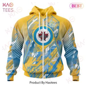 NHL Winnipeg Jets Specialized Design Fearless Against Childhood Cancers 3D Hoodie