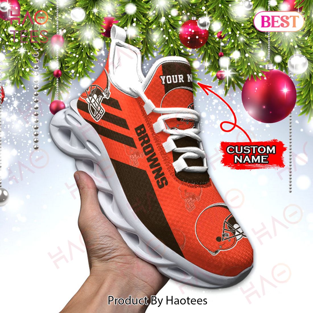 NFL Cleveland Browns Running Sneakers Custom Name Max Soul Shoes