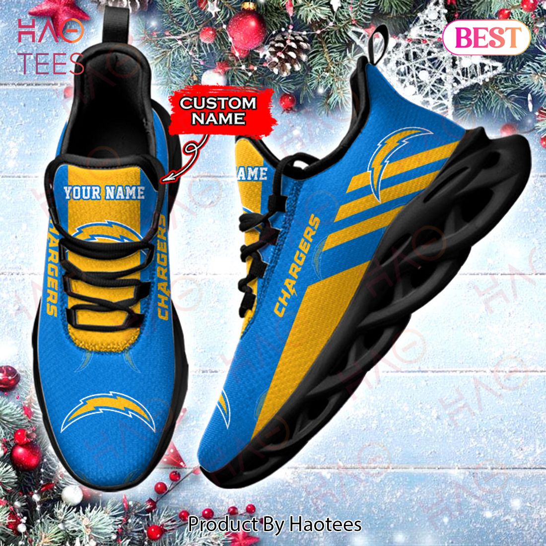 BEST NFL Los Angeles Chargers Max Soul Sneaker Custom Name BEST NFL Los Angeles Chargers Max Soul Sneaker Custom Name