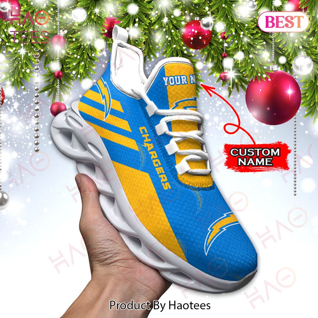 BEST NFL Los Angeles Chargers Max Soul Sneaker Custom Name BEST NFL Los Angeles Chargers Max Soul Sneaker Custom Name