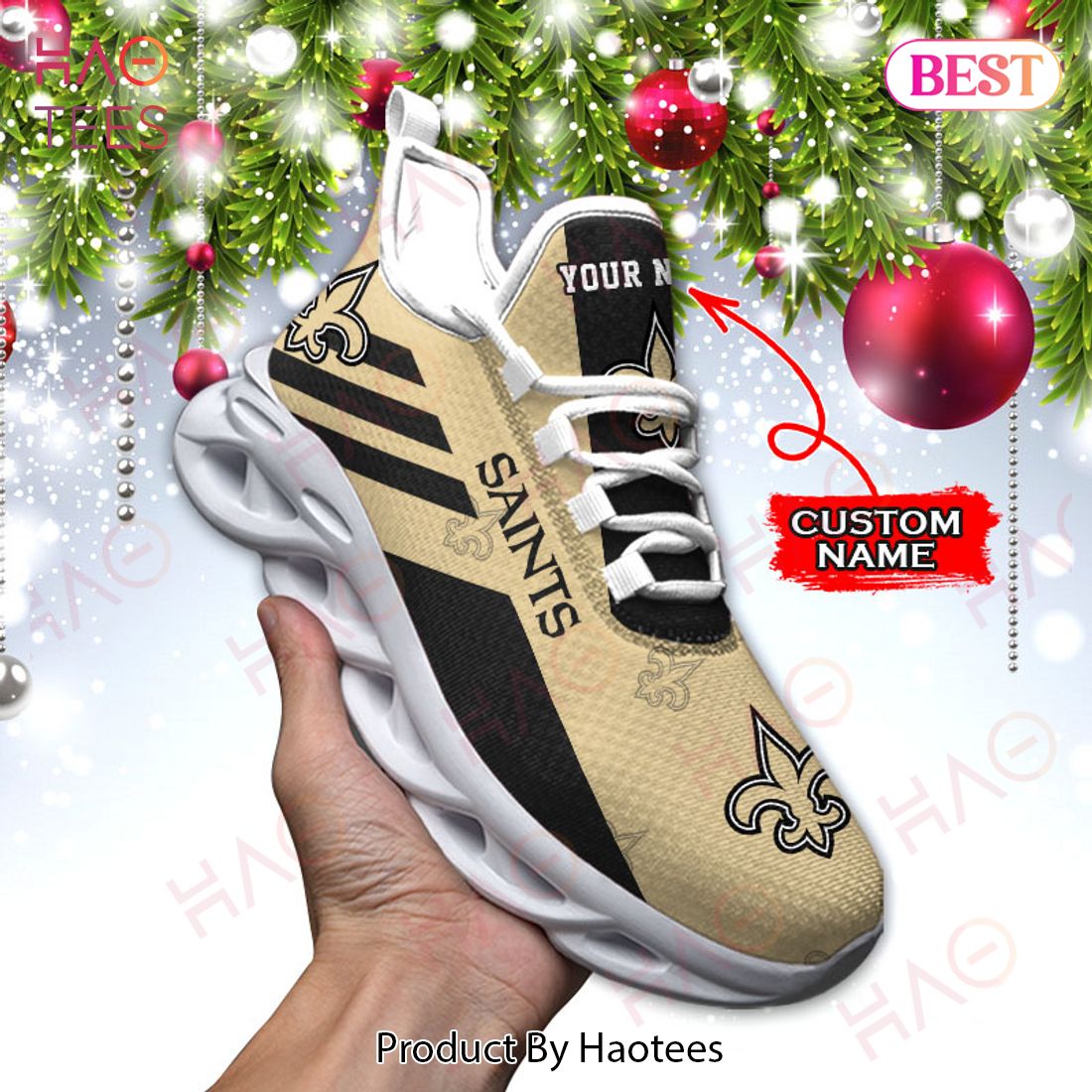 BEST NFL New Orleans Saints Max Soul Sneaker Custom Name