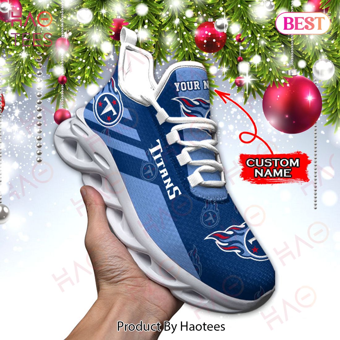 BEST NFL Tennessee Titans Max Soul Sneaker Custom Name BEST NFL Tennessee Titans Max Soul Sneaker Custom Name