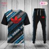 BEST Adidas Black Mix Gold Luxury Brand T-Shirt And Pants All Over Printed