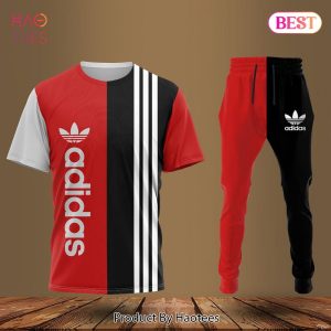 BEST Adidas Luxury Brand Red Mix Black T-Shirt And Pants Limited Edition