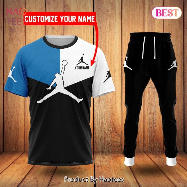 BEST Jordan Luxury Brand Black Blue White T-Shirt And Pants Limited Edition