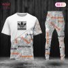 HOT Adidas Luxury Brand Black Mix Gold T-Shirt And Pants Limited Edition