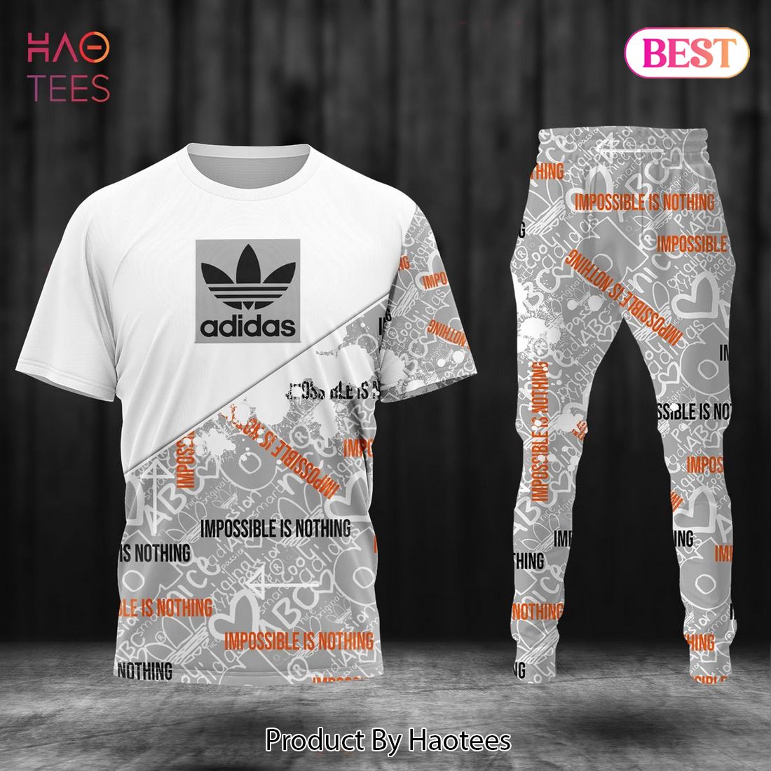 HOT Adidas Impossible Is Nothing Luxury Brand T-Shirt And Pants POD Design