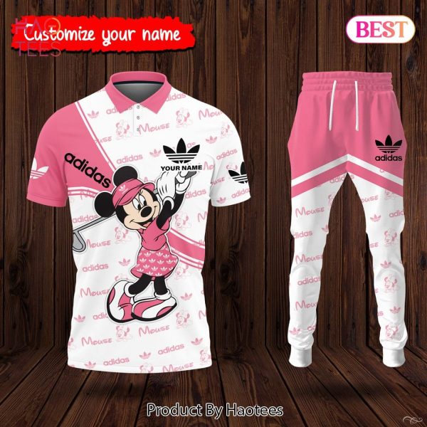 HOT Adidas Pink Mickey Luxury Brand T-Shirt And Pants POD Design