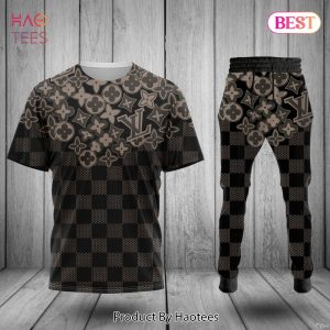 HOT Louis Vuitton Basic Pattern Logo Luxury Brand T-Shirt And Pants Limited Edition
