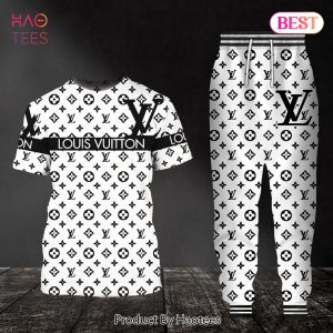 HOT Louis Vuitton Full Printing Logo Luxury Brand T-Shirt And Pants POD Design