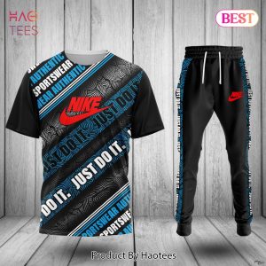 HOT Nike Black Grey Blue Luxury Brand T-Shirt And Pants POD Design