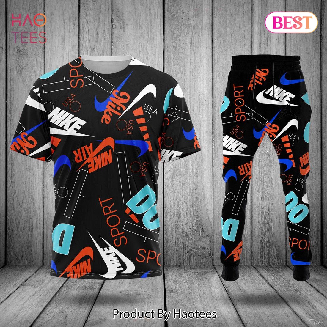 NEW Nike Sport Full Printing Luxury Brand T-Shirt And Pants POD Design