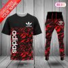 THE BEST Adidas Luxury Brand Black Mix White T-Shirt And Pants Limited Edition