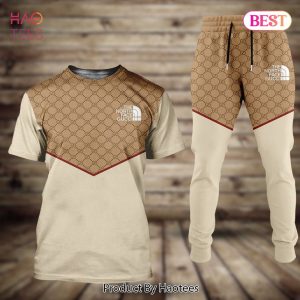 THE BEST Gucci Luxury Brand Brown Mix White T-Shirt And Pants POD Design