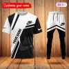 THE BEST Nike Square Pattern Black White Luxury Brand T-Shirt And Pants POD Design