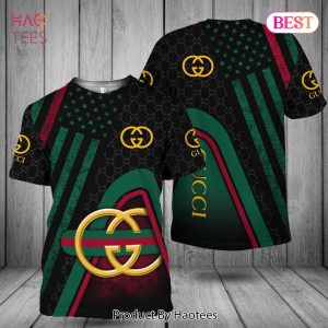 AVAILABLE Gucci Gold Logo Full Printing Luxury Brand 3d T-Shirt Limited Edition