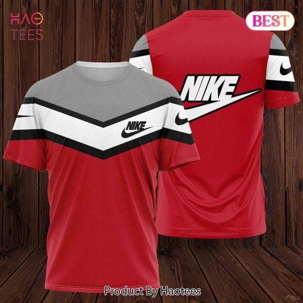 AVAILABLE Nike Luxury Brand White Red Grey 3D T-Shirt Limited Edition