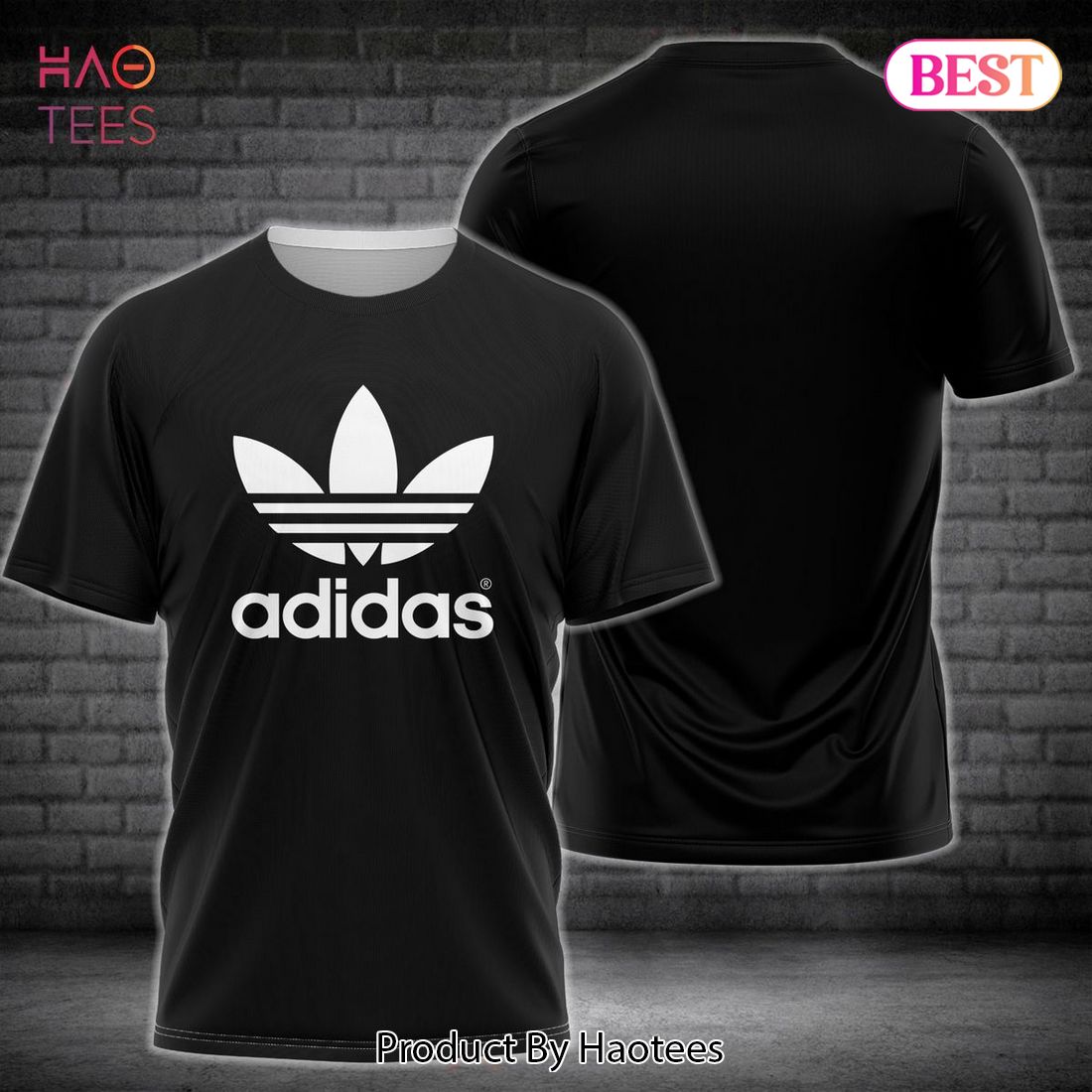 BEST Adidas Black 3D T-Shirt Originals Trefoil Luxury Store