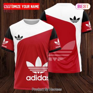 BEST Adidas Luxury Brand Big Logo Red Background 3D T-Shirt