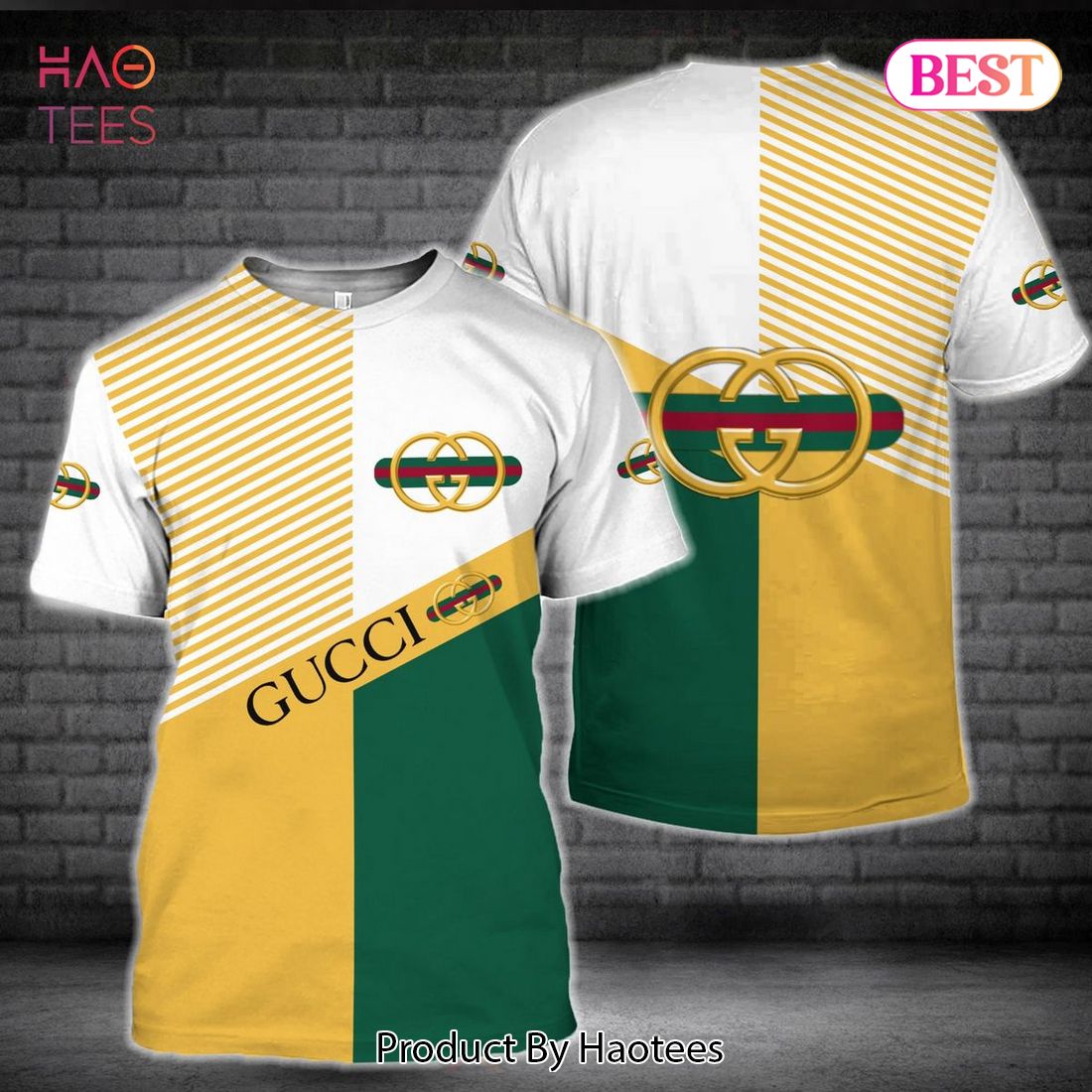 BEST Gucci Luxury Brand Gold Mix Color 3D T-Shirt Limited Edition