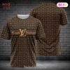 BEST Louis Vuitton Luxury Brand Black Gold 3D T-Shirt All Over Printed