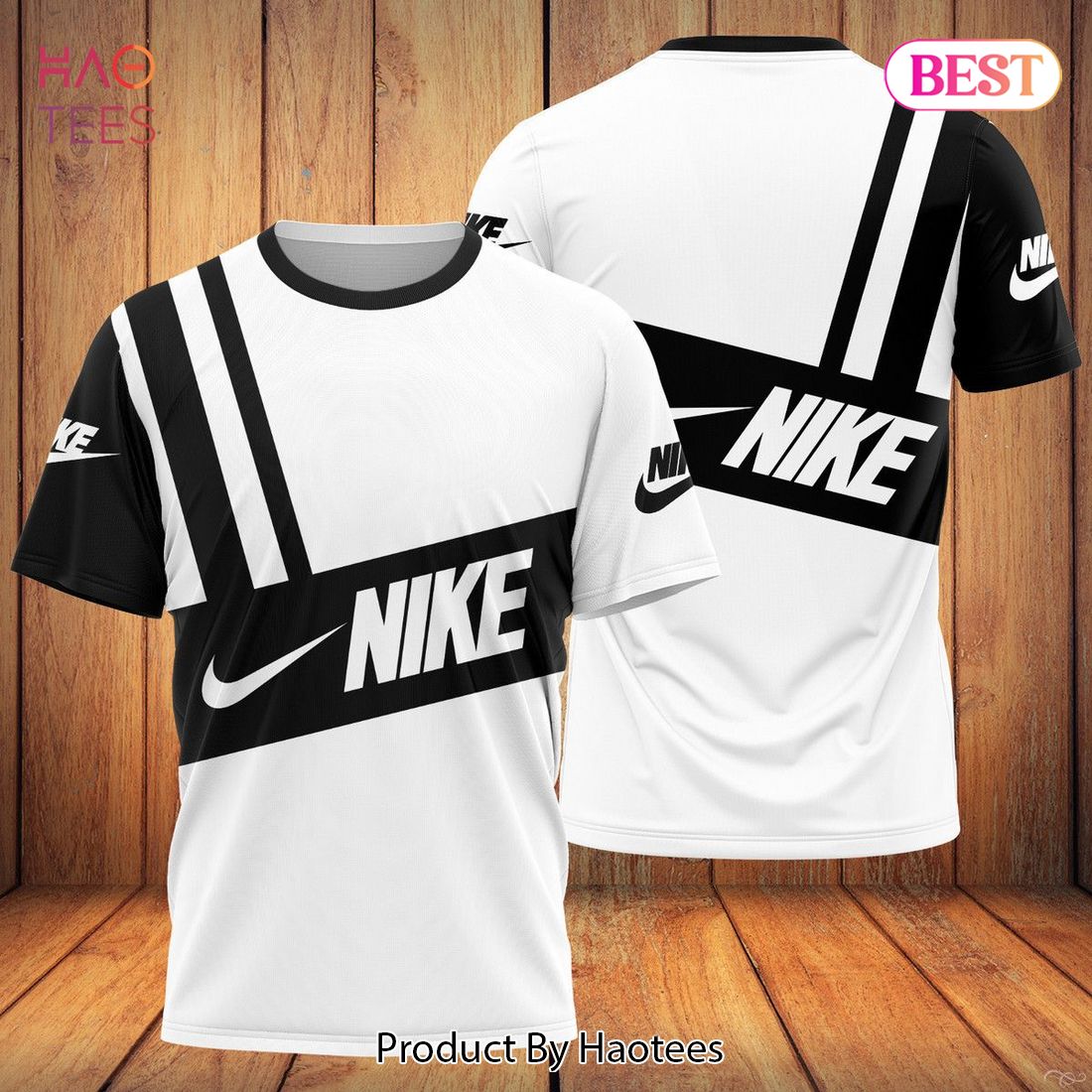 BEST Nike Basic Pattern Black White Luxury Brand 3D T-Shirt Limited Edition