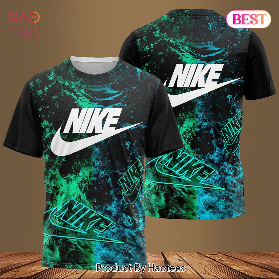 BEST Nike Green Ble Black Luxury Brand 3D T-Shirt Limited Edition