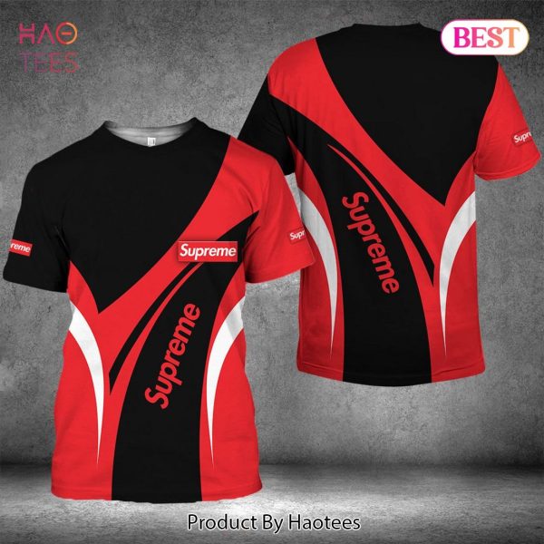 BEST Supreme Black Mix Red Luxury Brand 3D T-Shirt Limited Edition