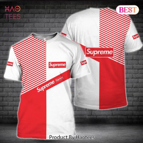BEST Supreme Black White Red Luxury Brand 3D T-Shirt Limited Edition