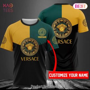 BEST Vercase Green Black Gold Luxury Brand 3D T-Shirt Limied Edition