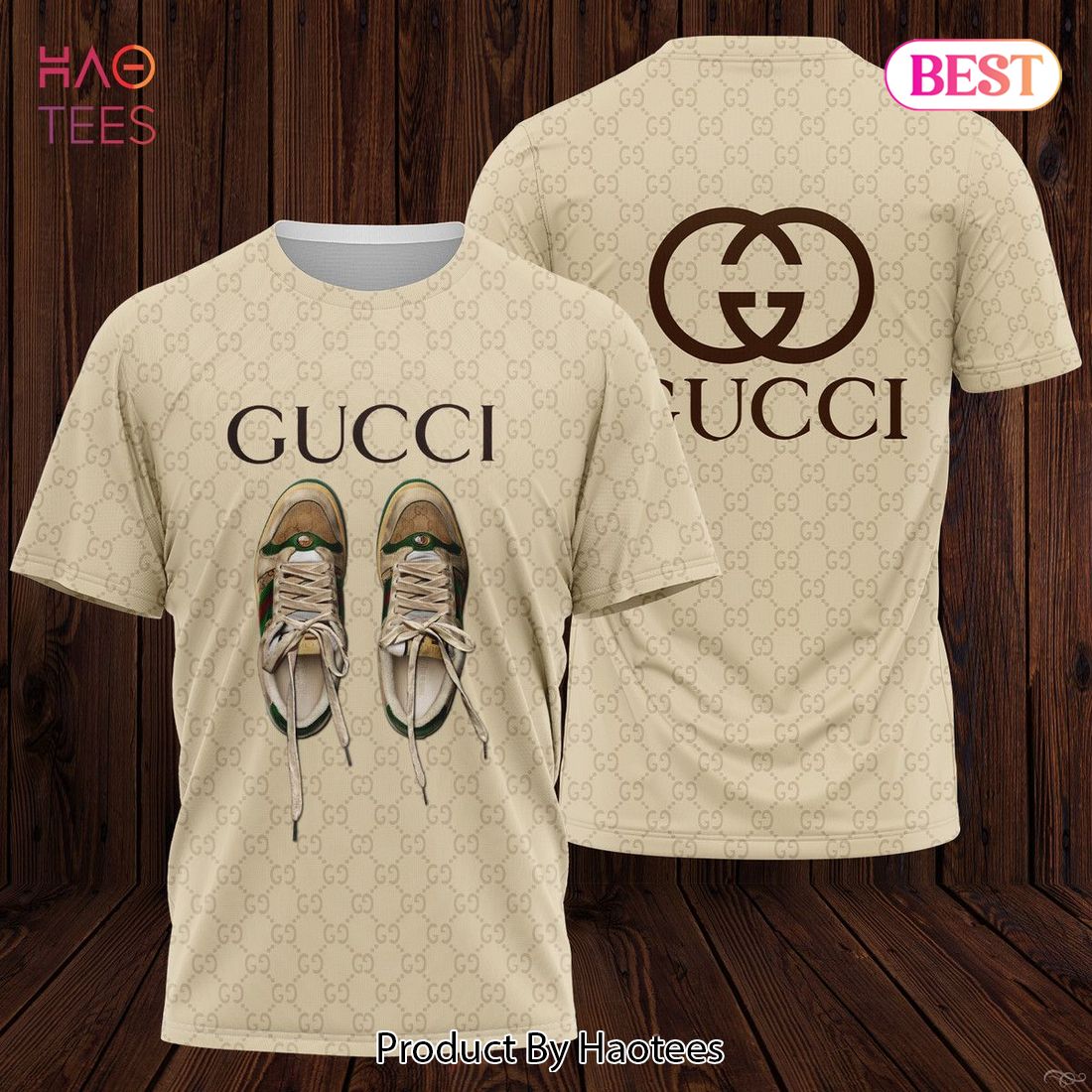 Gucci Light Color 3D T-Shirt Mix Shoe pattern