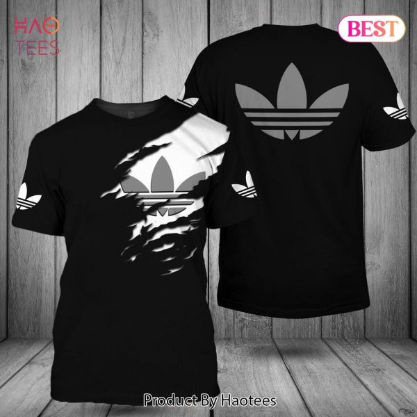 HOT Adidas 3D T-Shirt Black Mix Grey Logo