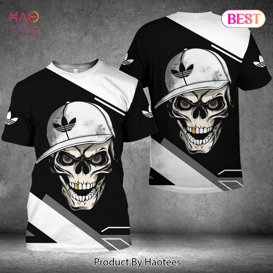 HOT Adidas 3D T-Shirt Skullcap POD Design