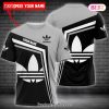 HOT Adidas Luxury Brand Black Gold 3D T-Shirt
