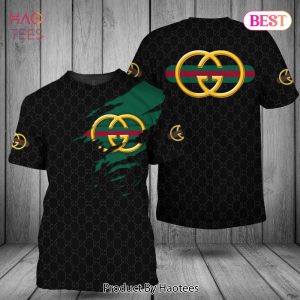 HOT Gucci Luxury Brand Black Square Stripe 3D T-Shirt