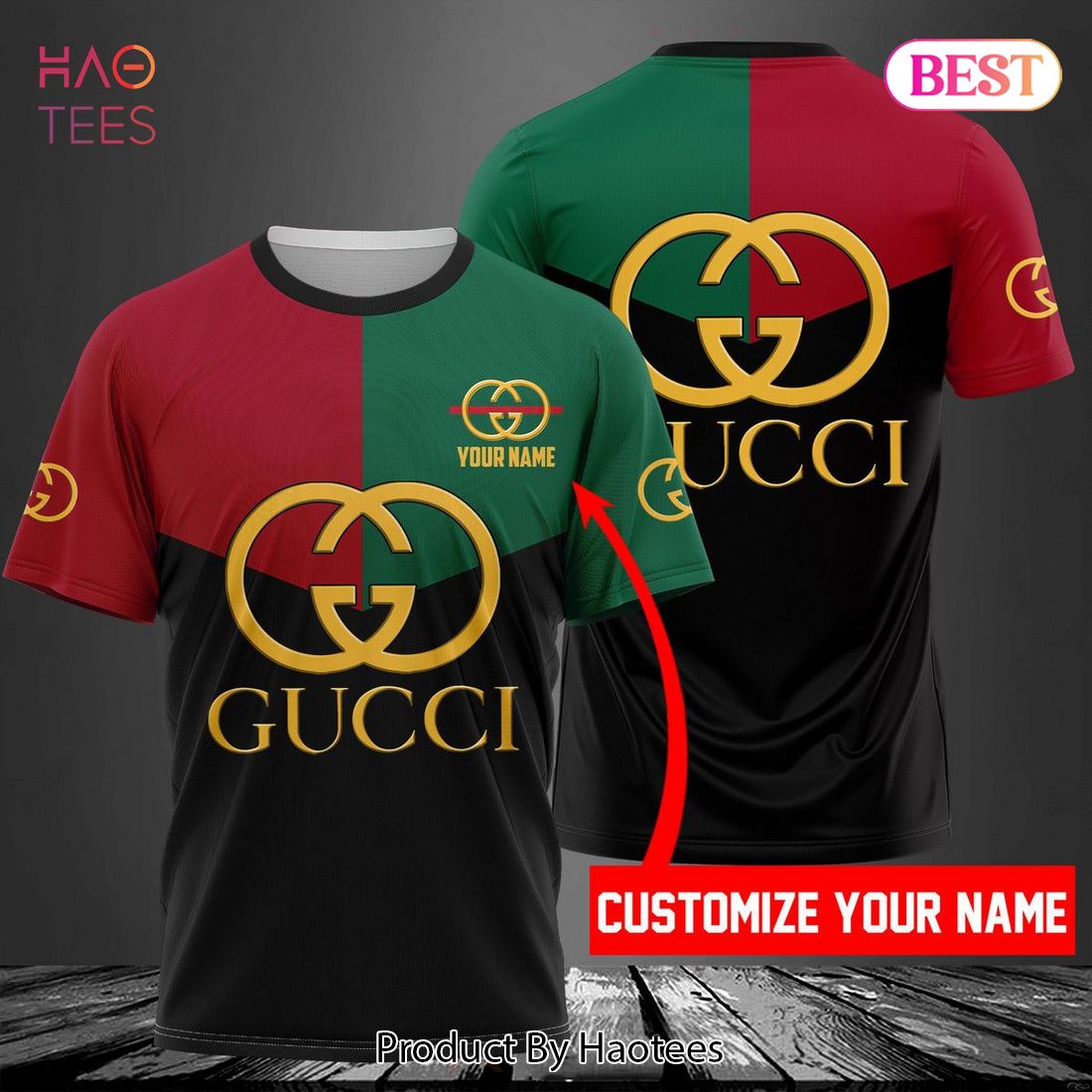 HOT Gucci Luxury Brand Customize Name 3D T-Shirt Mix Color Limited Edition