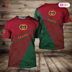 HOT Gucci Luxury Brand Red Mix Green 3D T-Shirt Limited Edition