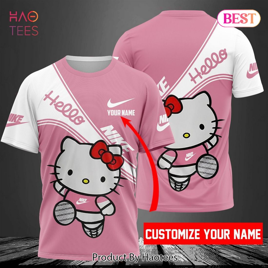 HOT Hello Kitty Nike Luxury Brand 3D T-Shirt Limited Edition