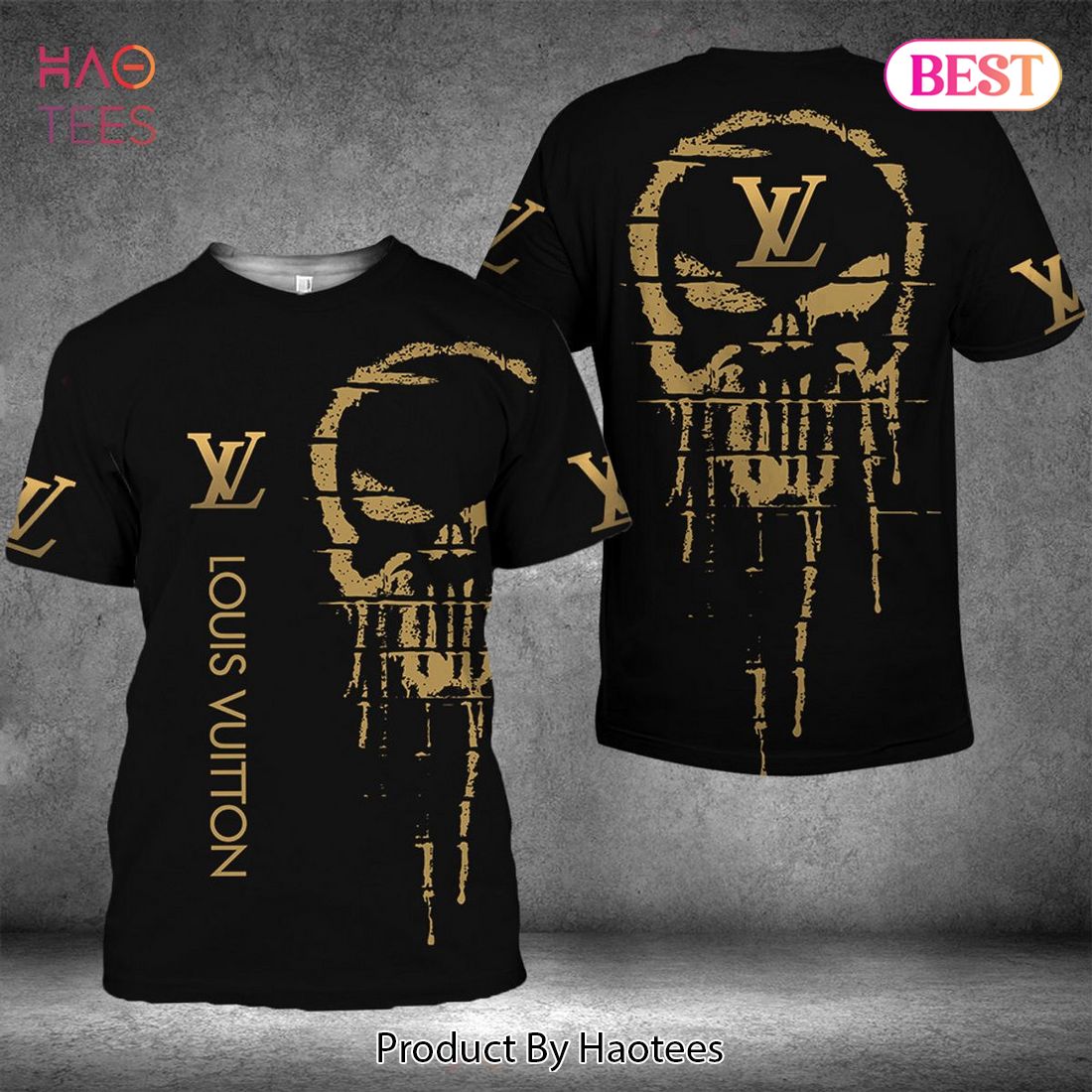 HOT Louis Vuitton Mysterious Black Gold Luxury Brand 3D T-Shirt Limited Edition