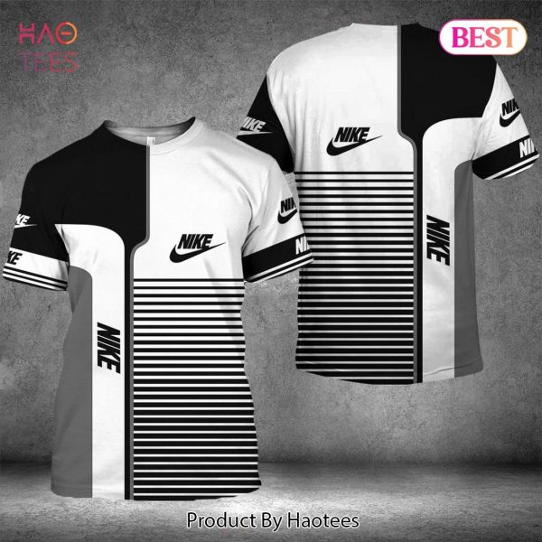 HOT Nike Black and White Stripes Luxury Brand 3D T-Shirt Limited Edition