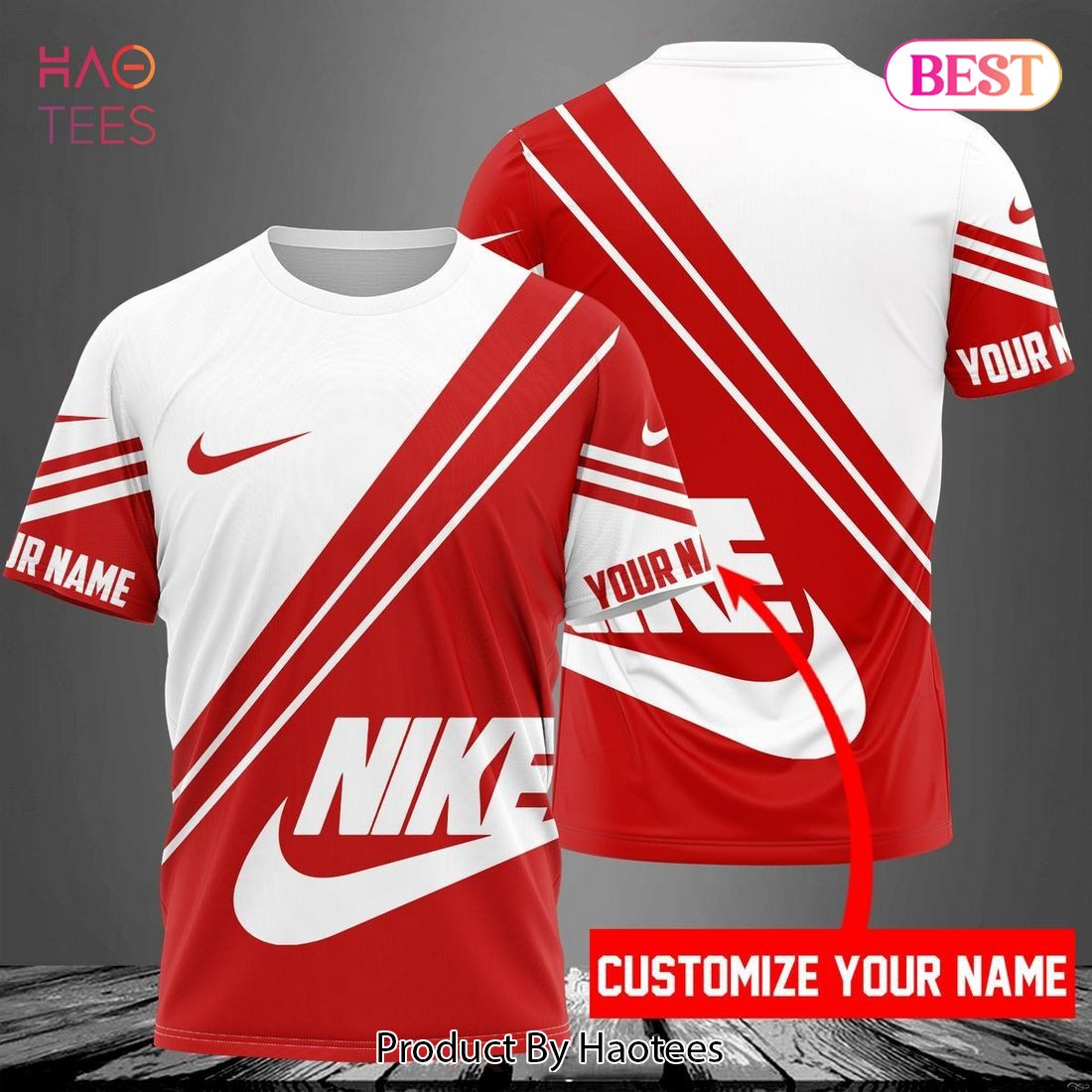 HOT Nike Red White Luxury Brand 3D T-Shirt Limited Editon