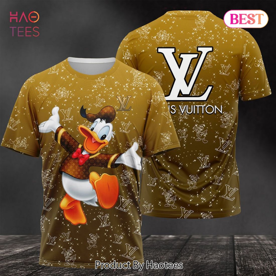 Louis Vuitton Ombre Gold Luxury Brand 3D T-Shirt Limited Edition