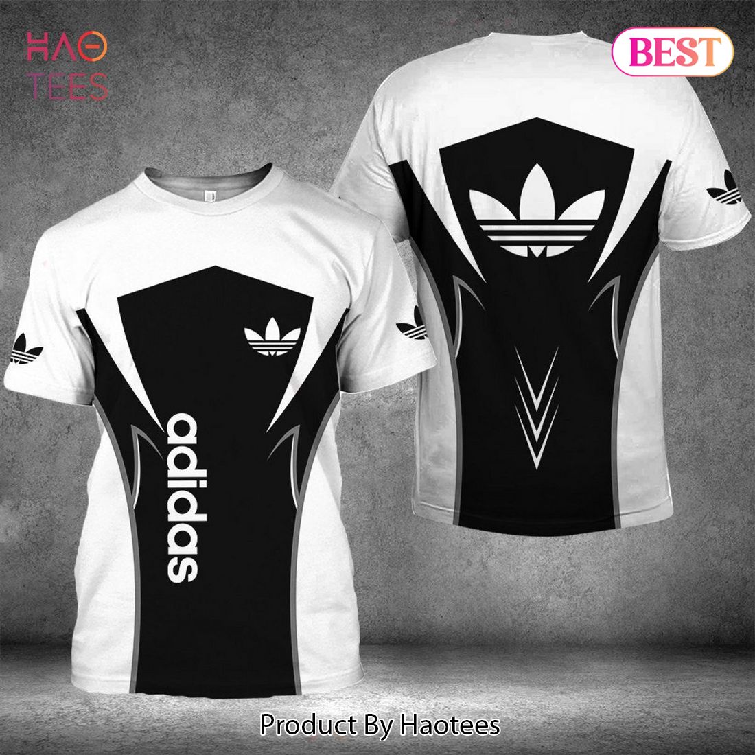 NEW Adidas 3D T-Shirt Black And White Combination POD Design