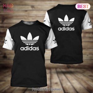 NEW Adidas 3D T-Shirt Full Black Mix White Sleeve