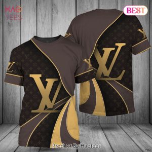NEW Louis Vuitton Black Gold Grey Luxury Color 3D T-Shirt Limited Edition