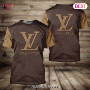 NEW Louis Vuitton Luxury Brand Dark Brown 3D T-Shirt Limited Edition