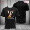 NEW Louis Vuitton Luxury Brand Vertical Plaid 3D T-Shirt Limited Edition