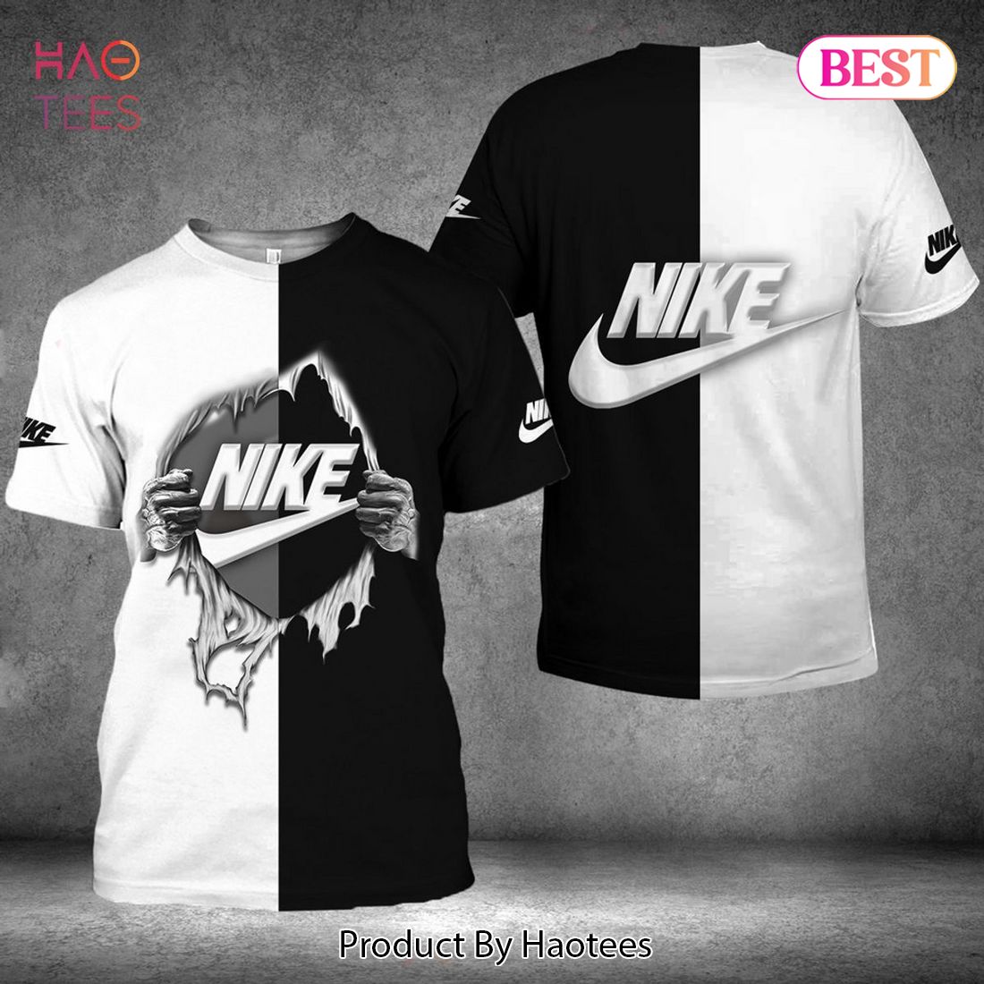 NEW Nike Luxury Brand Basic Pattern White Black 3D T-Shirt Limited Edition Luxury Store