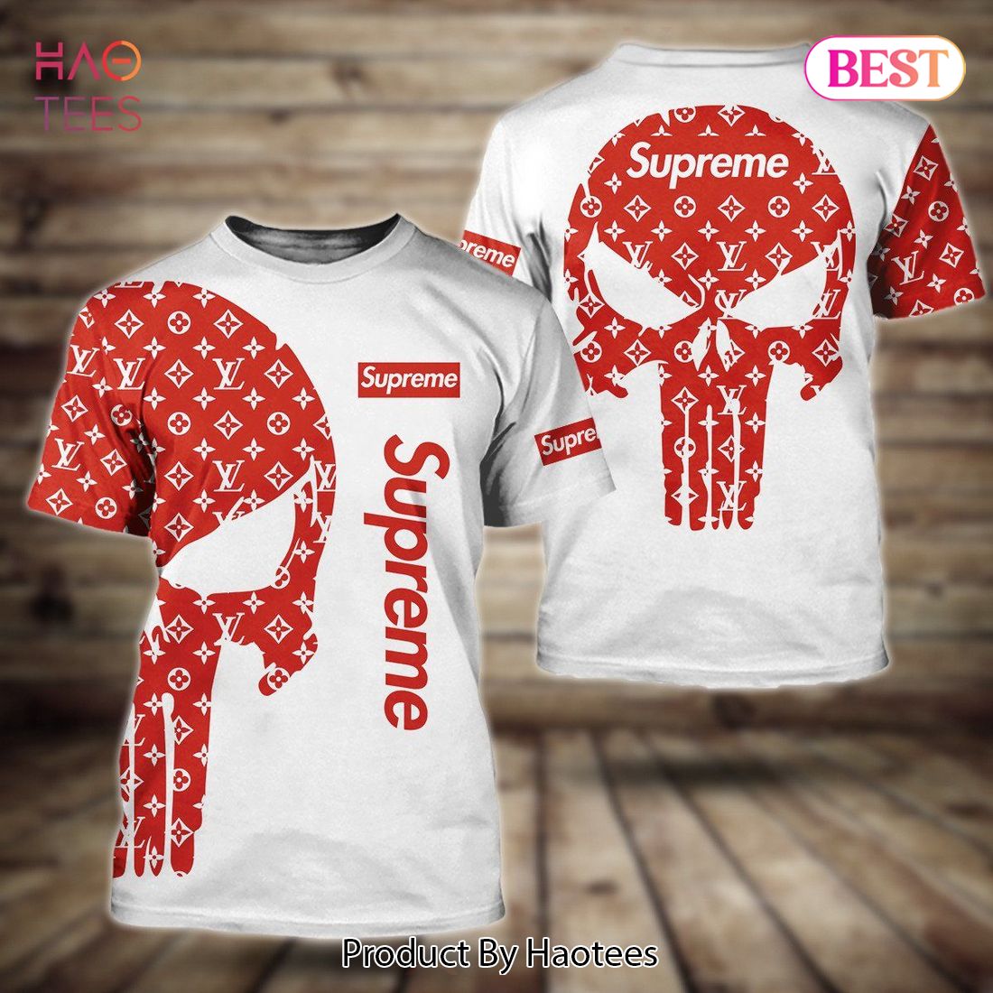 NEW Supreme Red Mix White Luxury Color 3D T-Shirt Limited Edition