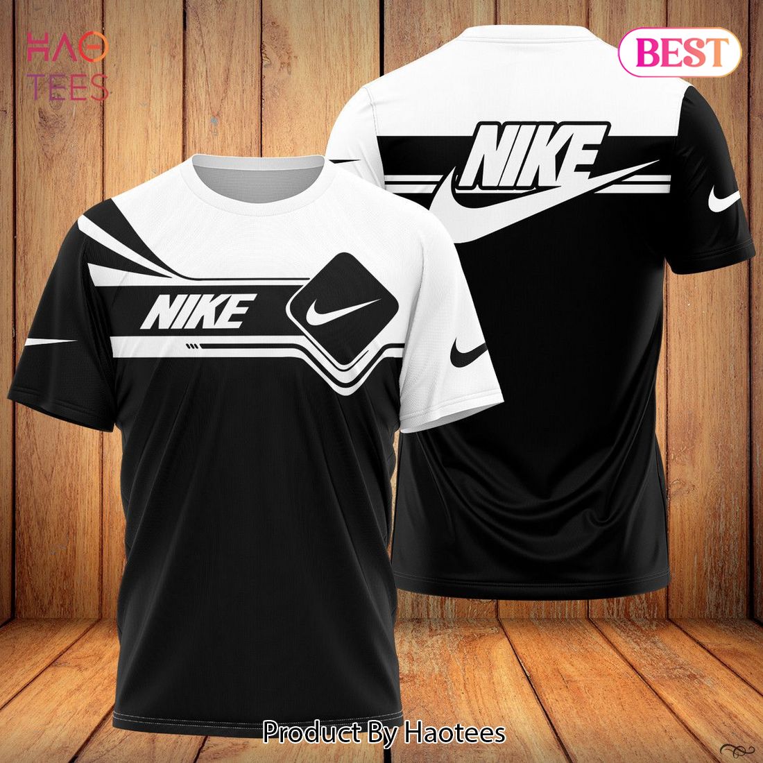 Nike Black White Luxury Brand Inspired 3D Personalized Customized 3D T-Shirt
